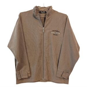 Vintage Victoria BC Brown Micro-plaid Full-Zip Jacket